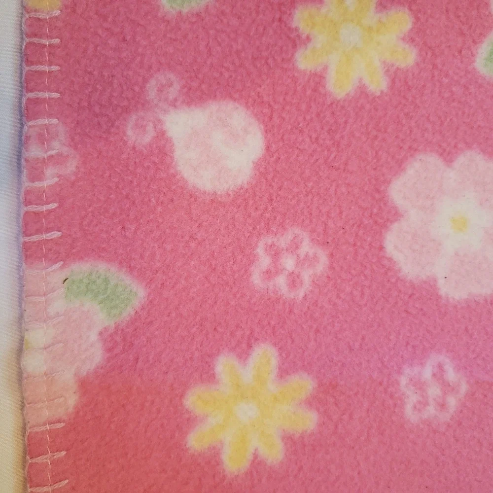 Parent's Choice‎ Fleece Baby Girl Baby Security Blanket Pink Floral  Ladybug